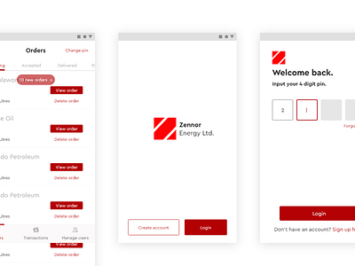 Zennor Energy - A gasoline distribution app app design interaction design mobile ui ux