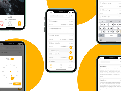 Remindr - A time planner app app design interaction design logo mobile ui ux