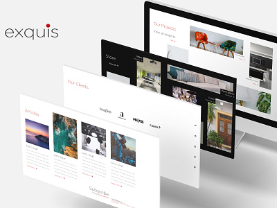 Exquis - An interior decoration website design desktop desktop design interaction design logo minimalism mobile responsive design ui ux