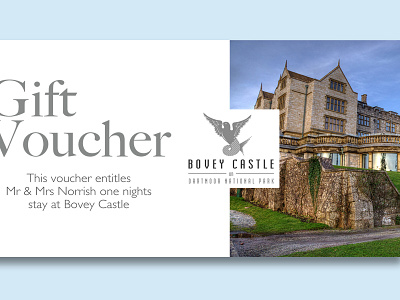 Gift Voucher for Bovey Castle bovey bovey castle castle design devon gift voucher logo luxury present print voucher xmas