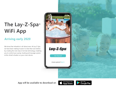 Lay-Z-Spa app page design.