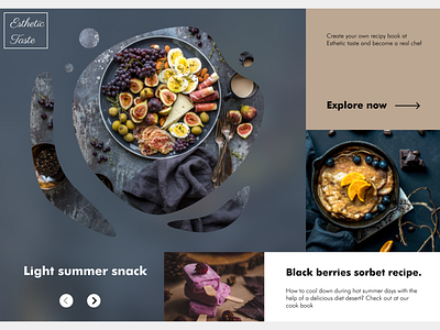 Esthetic Taste recipes websites concept cookbook design figma interface ui webdesign website website design