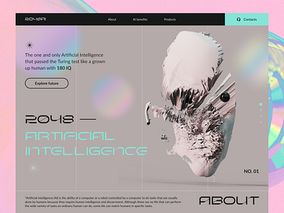 2048 Artificial Intelligence 3d ai artificial branding concept corporate website design figma interface landing page robotics technologies ui website websitedesign