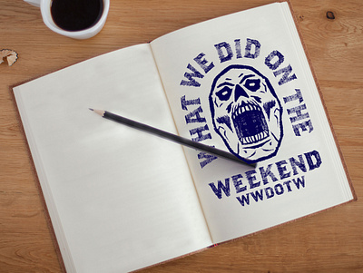 What We Did On The Weekend custom typography graphic design heavy metal illustration lettering logo logo design logodesign logos logotype merch merchandise podcast podcast art sketch skulls t shirt t shirt design t shirt illustration typography