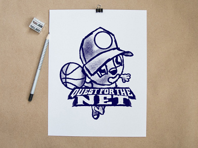 Quest for the Net basketball character character art character concept character design character illustration characterdesign characters concept design illustration logo merch process sketch sports sports branding sports design sports logo