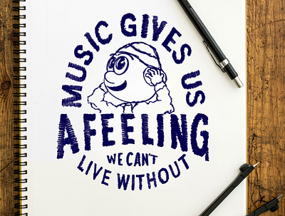 Music Gives Us a Feeling We Can't Live Without character character art character concept character design character illustration characters custom typography drawing graphic design hand drawn hand drawn type hand lettered hand lettering hand lettering logo illustration illustration art lettering sketch sketchbook typography