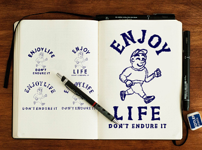 Enjoy Life character character art character concept character design character illustration characters custom typography drawing graphic design hand drawn hand drawn type hand lettered hand lettering hand lettering logo illustration illustration art lettering sketch sketchbook typography