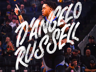 D’Angelo Russell advertising basketball custom type draw editorial golden state warriors hand drawn typography illustration lettering nba