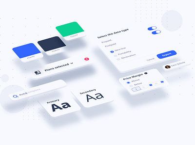 Isometric components components design isometric perspective ui