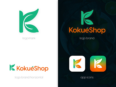 Online Produce Brand - KokueShop #1 app design farmers market icon illustrator logo online store produce typography web