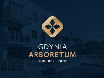 Gdynia Arboretum flower garden housing logo