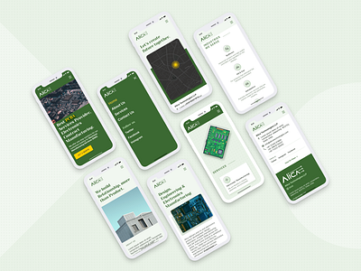 Alica Technologies (Mobile version) business design mobile design olive green responsive web design technology typography ui ux vector website design