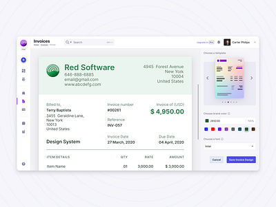 Invoice Design app design invoice invoice design invoice template product design ui ux web app