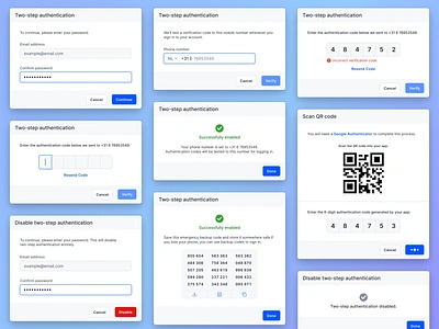 🔐 2FA 2fa authentication authenticator dashboard design product design saas app security two factor authentication ui user experience user interface ux web application