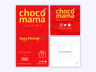 Chocomama Birthday branding chocolate chocomama design label logo product product design sticker