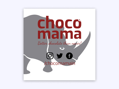 Chocomama Rhino branding chocolate chocomama design label logo product product design rhino sticker