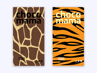 Chocomama Stickers branding chocolate chocomama design giraffe label logo product product design sticker tiger