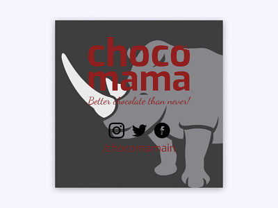 Chocomama Rhino branding chocolate chocomama design label logo product product design rhino sticker vector