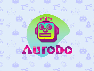 Aurobo blob design graphic design illustration logo robot typography ui ux vector