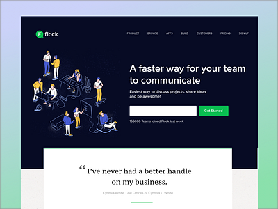 Website Design - Flock (Enterprise Chat App) chat communication design flock illustration login people sign up ui ux website work