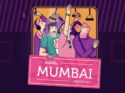 Dribbble Meetup - Mumbai edition chat design dribbble flock illustration invite meetup mumbai people ui ux vector