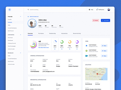 Dashboard - Contact Profile app clean concept dashboard desktop minimal profile profile page saas typography ui ux