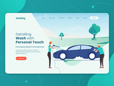 Car wash website Landing Page design