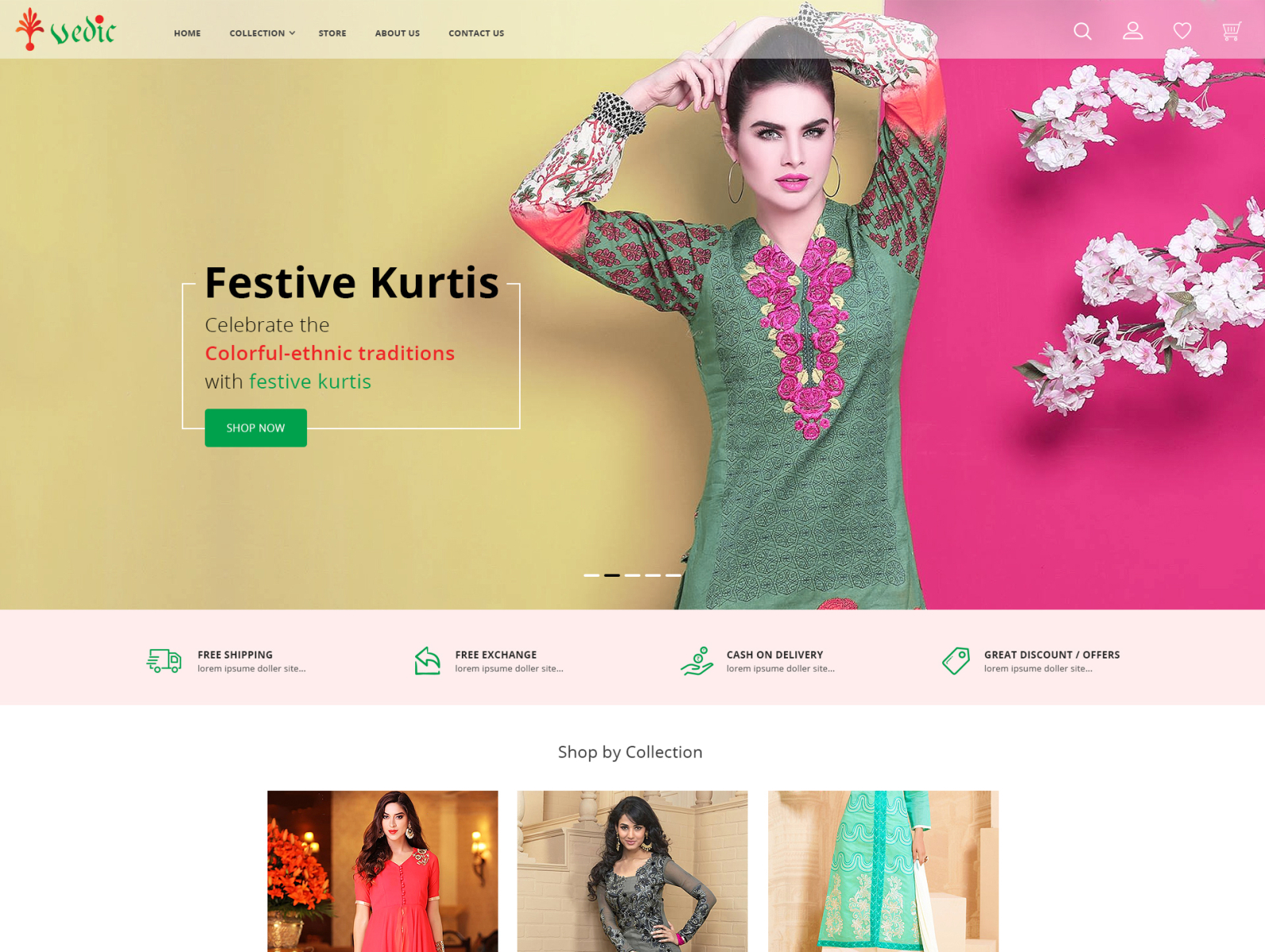 Vedic Fashion E-commerce Landing page by Bhavesh Patel on Dribbble