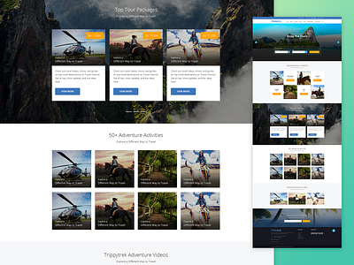 travel web landing page layout