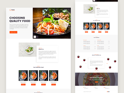 Food Landing Page branding design ecommerce flat holidays icon illustration ui vector web