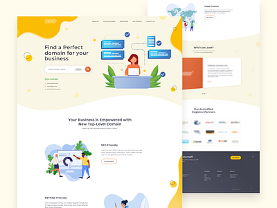 Doman Landing Page Design branding design ecommerce flat holidays icon illustration typography ui vector web