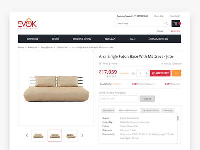 furniture store product detail page design branding design ecommerce features flat icon product description product design product designer product designs typography ui ux web website