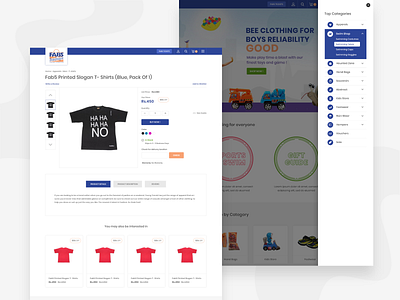 T-shirts Product Page Design app branding design ecommerce flat icon illustration online shop online shopping online store product product design shopping ui vector web