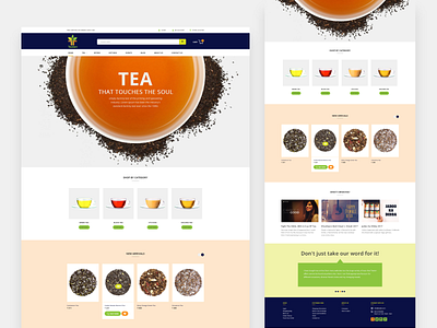 Tea store home page design branding design ecommerce flat holidays icon illustration online shop online shopping online store retail store shopping typography ui vector web