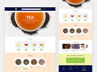 Tea store home page design