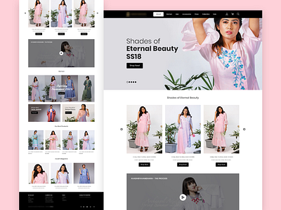 Fashion Clothe Home Page Design branding design ecommerce flat minimal online shopping professional shop online shopping shopping cart simple design typography ui vector web