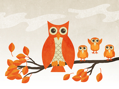 Owls animals illustration kids