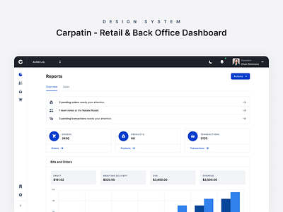 Carpatin - Dashboard Reports Overview dashboard ecommerce latest orders reports retail sales