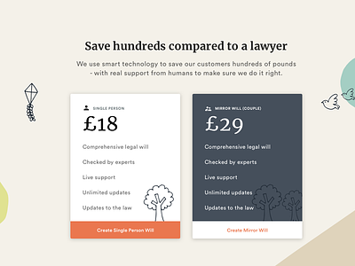 Law Services Pricing Cards childish landing page create will online drawings landing page law law services price package pricing plan pricing plans will services