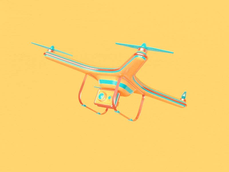 Drone animation 3d animation c4d colorful drone helicopter motion design technology