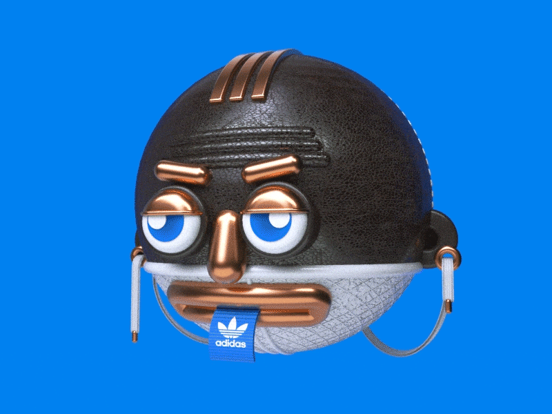 Sneakerhead — character design concept. 3d adidas animation c4d cartoon character head octane render sneaker sphere