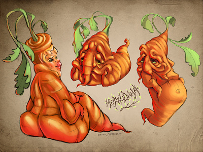 Rootsy Carrot cartoon characterdesign digital illustration sketch