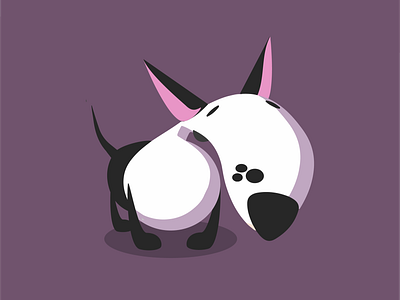 bull terrier design flat illustration vector