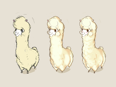 Alpaca cartoon characterdesign illustration sketch