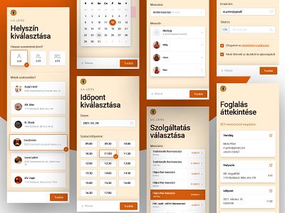 Booking Frontend appointment beige booking mobile app orange saeng tian schedul ui ui design ui kit