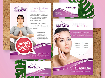 Yoga studio stationery design elegant graphic design mockup pink purple stationery wellness yoga
