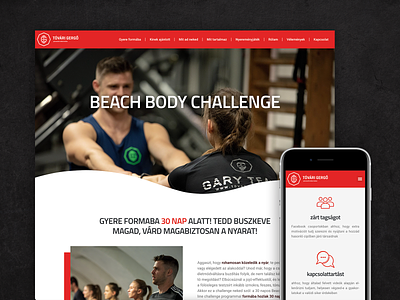 Beach Body Challenge clean fittness landing landing page modern one-page onepage red shape divider single page