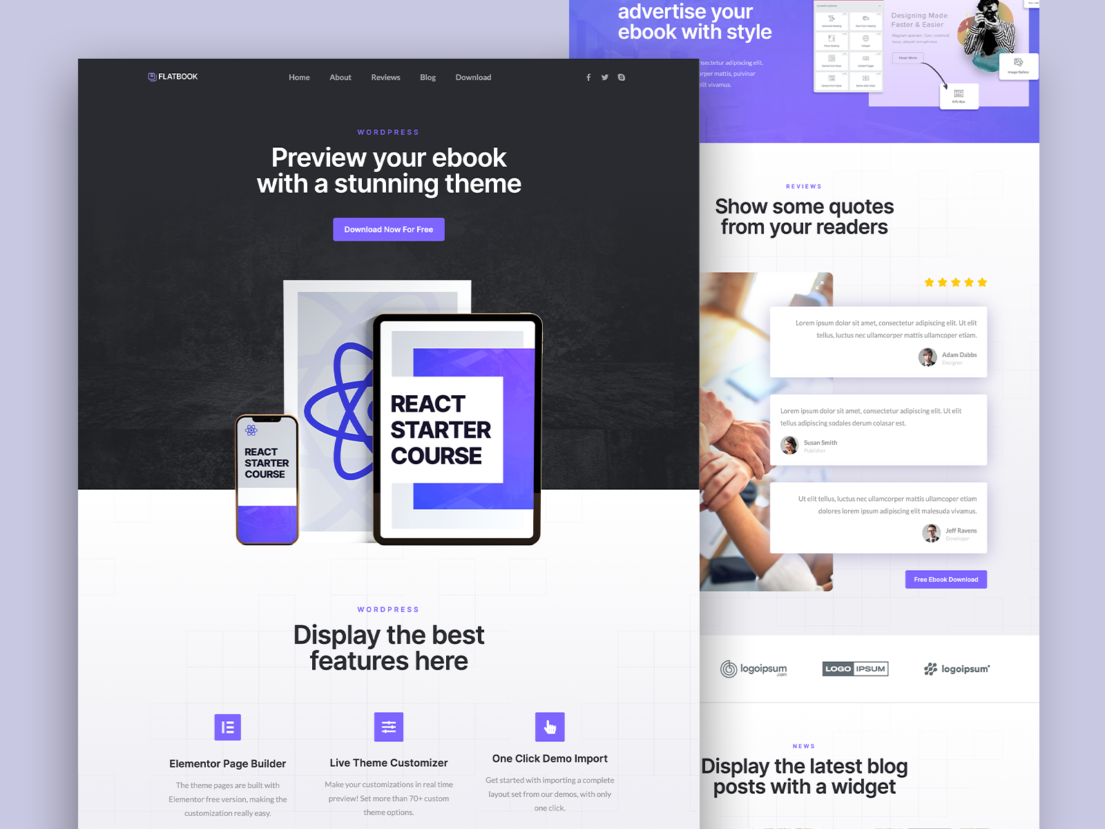 Ebook Landing Page | FlatBook Demo 5 by Erik Tailor on Dribbble