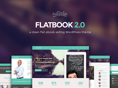 Flatbook WordPress 2.0 Released! clean creative ebook flat landing page marketing minimal modern