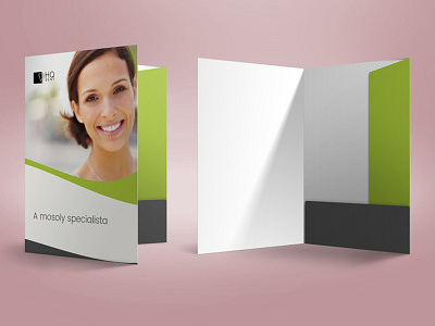 HQDent A4 Folder Mockup 3d branding design folder green mockup presentation print stationery white